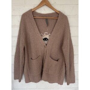 Raquel Allegra Women's Friendship + Love Truth Alpaca Wool Cardigan Sweater Pink